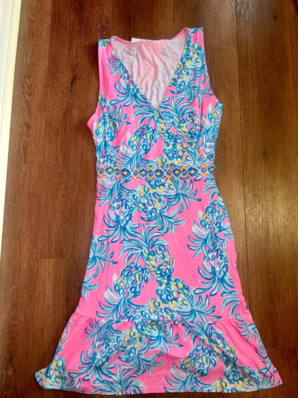 Lilly Pulitzer ladies Misha Wrap Midi Dress in Pelican Pink NWT! Size XL - Picture 7 of 10